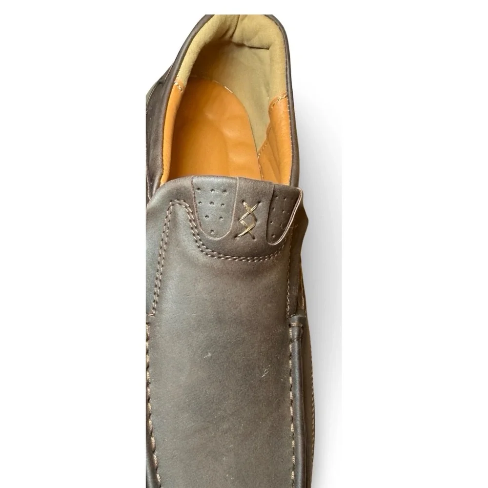 Twisted X Driving Moc Brown Leather Slip On Lug Sole Work Shoes Mens EU47
